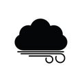 Weather icon - black vector symbol cloud wind sign
