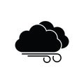 Weather icon - black vector symbol cloud wind sign