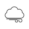 Weather icon - black vector symbol cloud wind sign