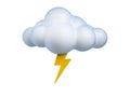 Weather icon Lightning 3d rendering Royalty Free Stock Photo