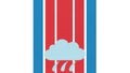 Weather icon with rain cloud isolated on white background Royalty Free Stock Photo