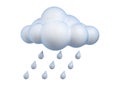 Weather icon Rain 3d rendering Royalty Free Stock Photo
