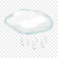 Weather icon with raincloud and raindrops