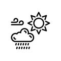 Black line icon for Weather, raindrop and rainy