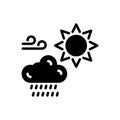 Black solid icon for Weather, raindrop and rainy