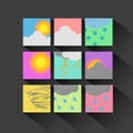 Weather Icon set flat design Royalty Free Stock Photo