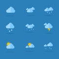 Weather icon set flat vector Royalty Free Stock Photo