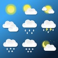 Weather icon set. Weather icons for web. Day and night for forecast design Royalty Free Stock Photo