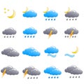 Weather icon set summer night Royalty Free Stock Photo