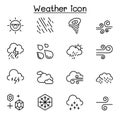 Weather icon set in thin line style