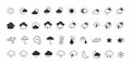 Weather icon set. Weather forecast icons in flat style. Vector illustration Royalty Free Stock Photo