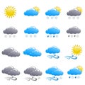 Weather icon set winter day Royalty Free Stock Photo