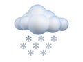 Weather icon Snow 3d rendering Royalty Free Stock Photo