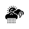 Black solid icon for Weather, storm and thunder Royalty Free Stock Photo