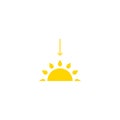 Weather icon, sunset icon. Vector isolated illustration