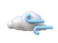 Weather icon Windy cloud 3D Royalty Free Stock Photo