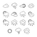 Doodle Weather Icon Vector Set