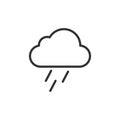 Simple rainy cloud line icon isolated for web site and mobile app design Royalty Free Stock Photo