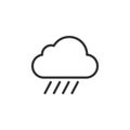 Simple rainy cloud line icon isolated for web site and mobile app design Royalty Free Stock Photo