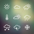 Weather Icons on blured background