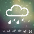 Weather Icons on blurred Water drops background