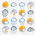 Weather Icons Transparent Royalty Free Stock Photo