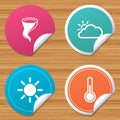 Weather icons. Cloud and sun. Storm symbol. Royalty Free Stock Photo