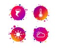 Weather icons. Cloud and sun. Storm symbol. Vector Royalty Free Stock Photo