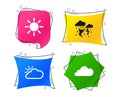 Weather icons. Cloud and sun. Storm symbol. Vector Royalty Free Stock Photo