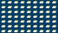 Weather icons, clouds and sun. Royalty Free Stock Photo