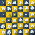 Weather icons in flat style Royalty Free Stock Photo