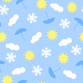 Weather icons pattern Royalty Free Stock Photo