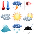 Weather icons set Royalty Free Stock Photo