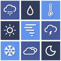 Weather icons set great for any use. Vector EPS10. Royalty Free Stock Photo