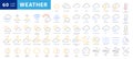 Weather icons set isolated on a white background. Royalty Free Stock Photo