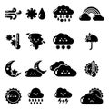 Weather icons set, simple style Royalty Free Stock Photo