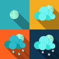 Weather icons set - vector Royalty Free Stock Photo