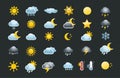30 weather icons set Royalty Free Stock Photo