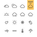 Weather icons sets. Royalty Free Stock Photo