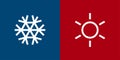 weather icons Snowflake and Sun