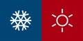 weather icons Snowflake and Sun