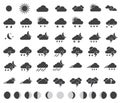 Weather icons on white background