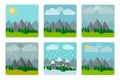 Weather illustrations in flat style vector