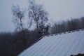 Weather instrument on a roof filled with snow Royalty Free Stock Photo