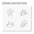 Weather line icons set Royalty Free Stock Photo