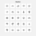 Weather line icons set. Sun, rain, thunder storm, wind, snow cloud and other elements Royalty Free Stock Photo