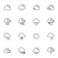 Weather line icons set Royalty Free Stock Photo