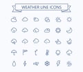 Weather line mini icons.Editable stroke. 24x24 grid. Pixel Perfect.