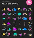 Weather line thin icons