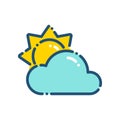 Weather little cloudy day icon outline Royalty Free Stock Photo